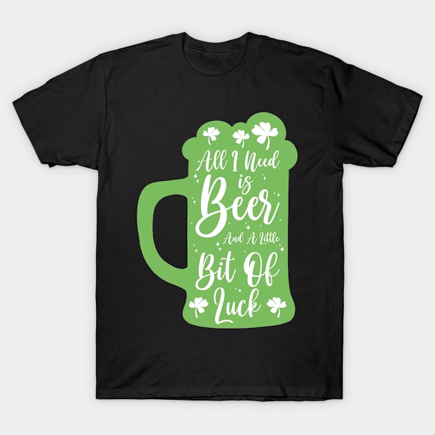 St. Patrick's Day Beer Shamrock Clover Luck T-Shirt by Tom´s TeeStore